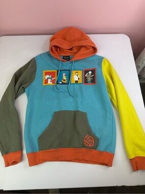 Jujutsu Kaisen Hoodie Xs Colorblock Multi Color Rainbow Box Lunch Comic Strip